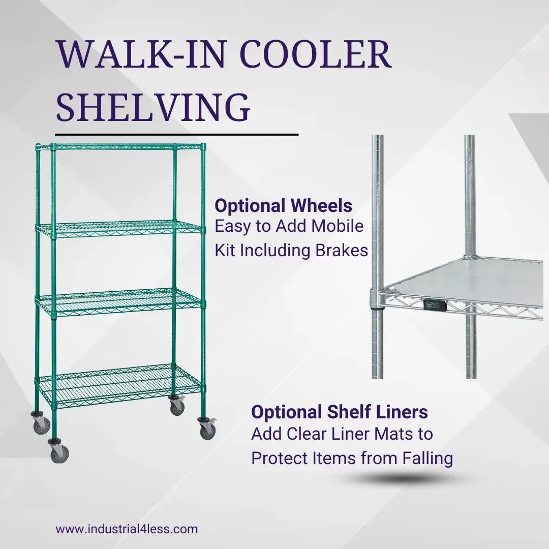 18" x 54" Walk In Cooler and Freezer Wire Shelving Unit