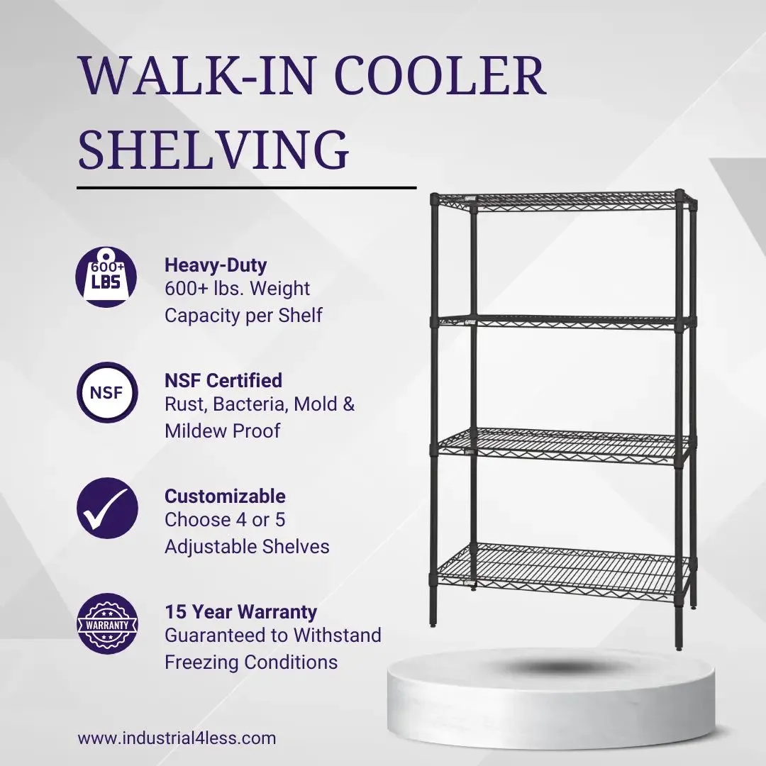 18" x 54" Walk In Cooler and Freezer Wire Shelving Unit