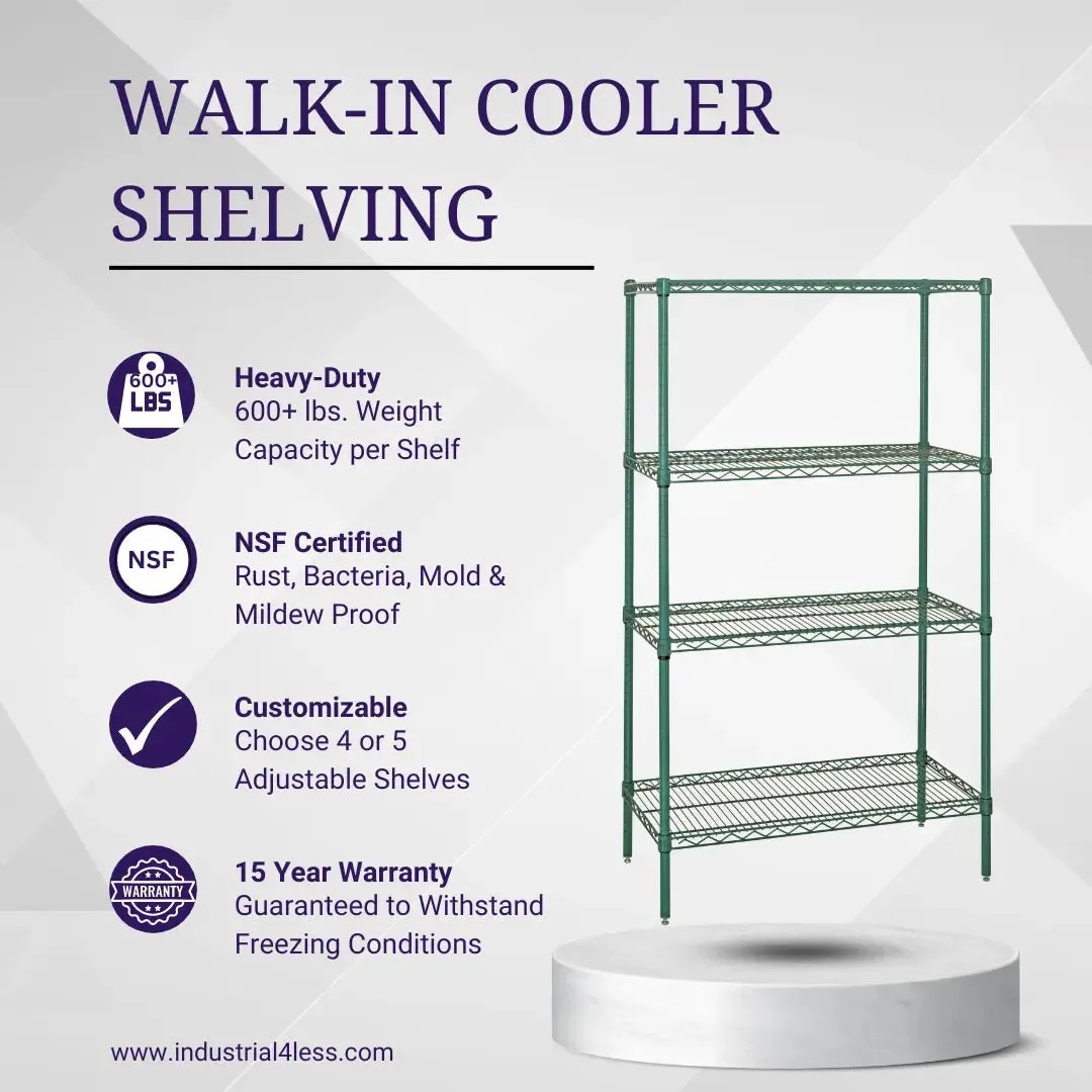 18" x 54" Walk In Cooler and Freezer Wire Shelving Unit