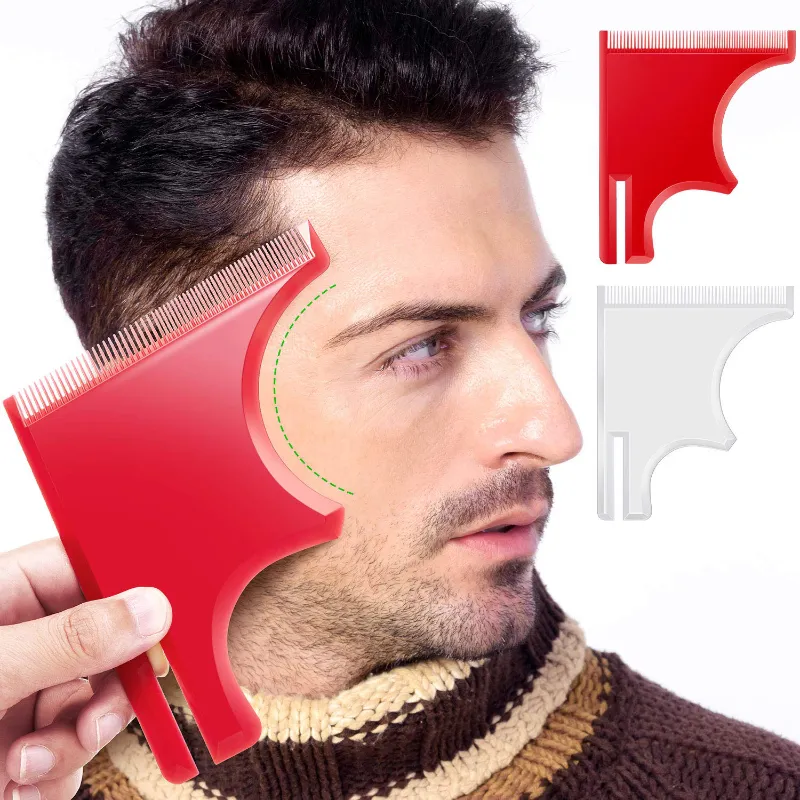 2 Piece Beard Guide Shaping Template Lineup Tool With Built-In Comb