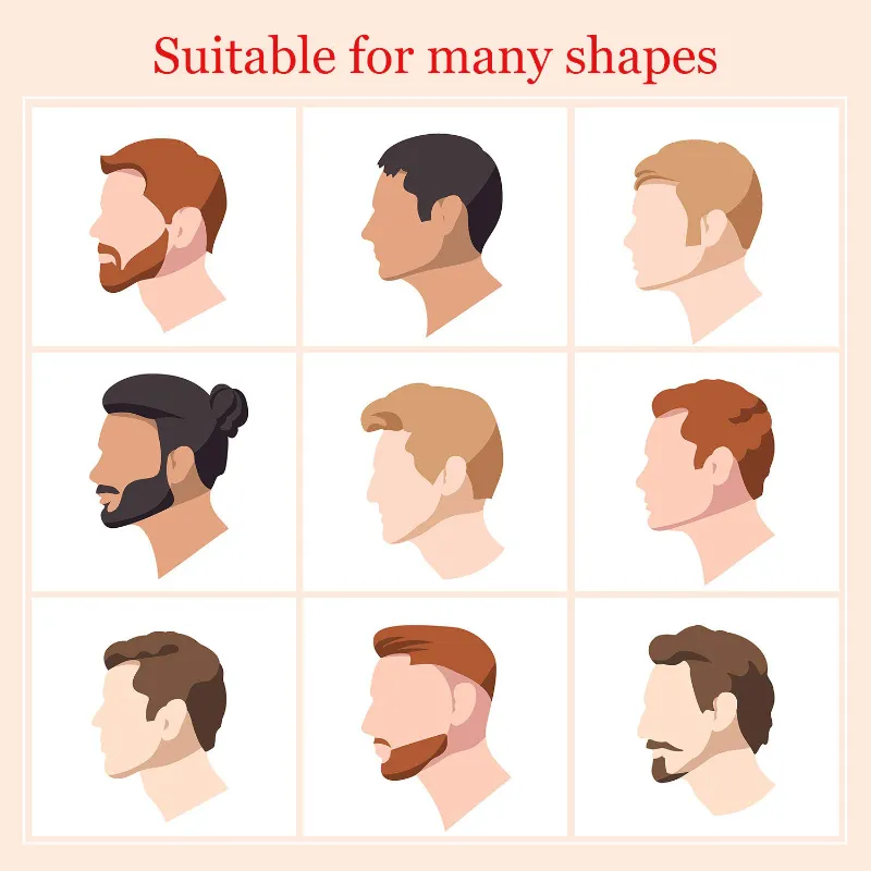 2 Piece Beard Guide Shaping Template Lineup Tool With Built-In Comb
