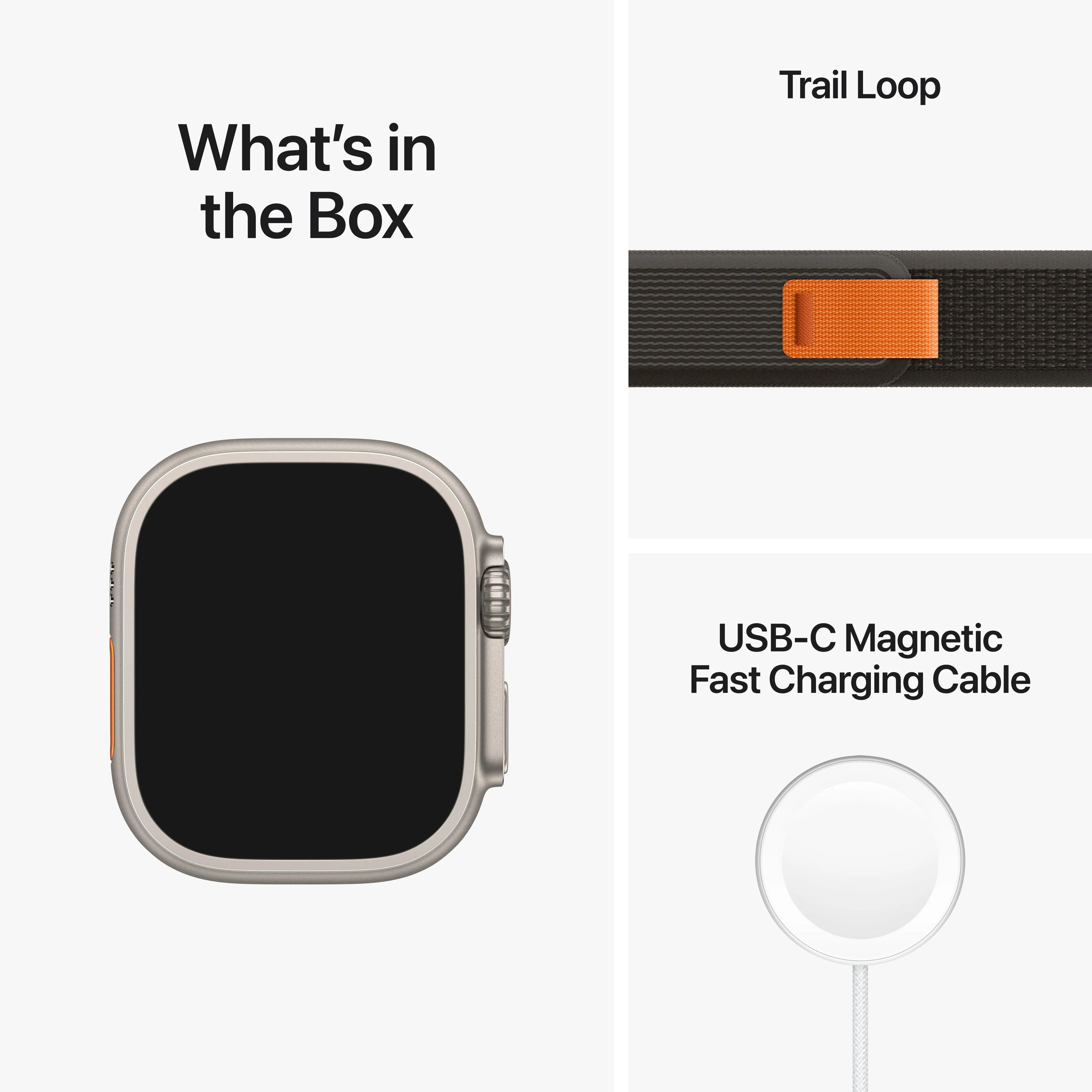 Apple Watch Ultra GPS   Cellular, 49mm Titanium Case with Black/Gray Trail Loop - M/L