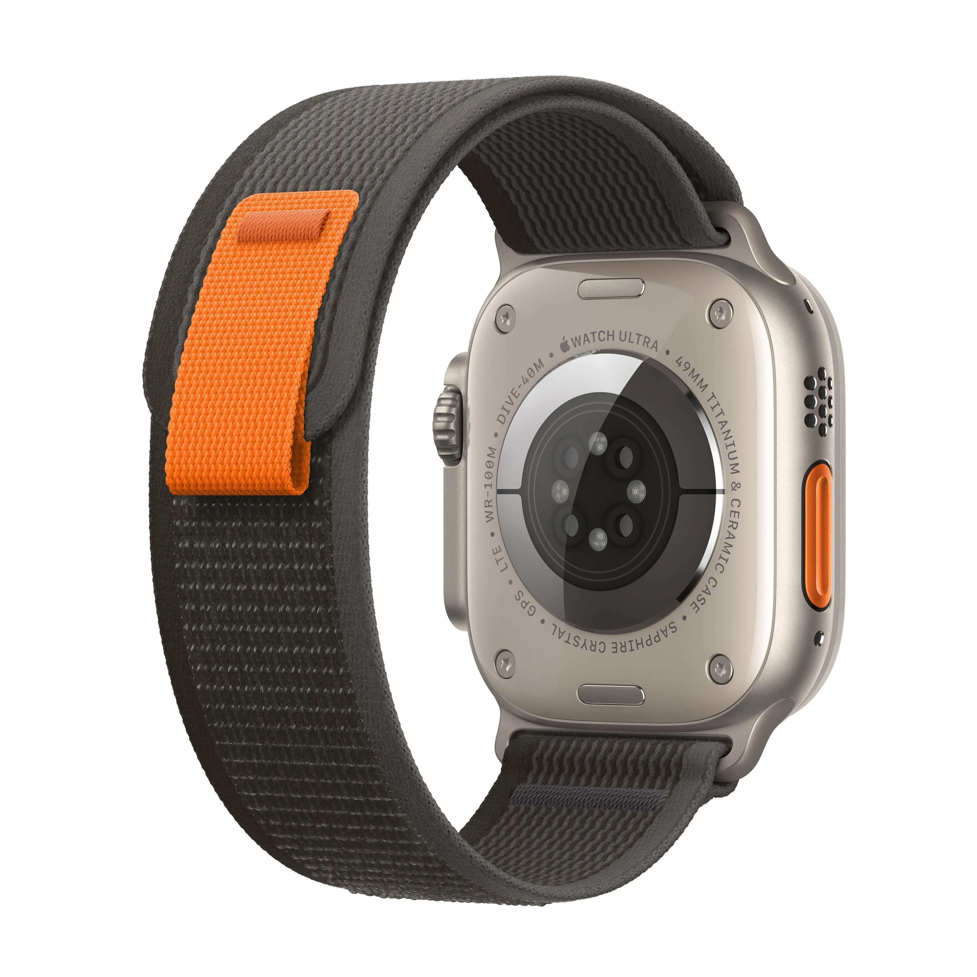 Apple Watch Ultra GPS   Cellular, 49mm Titanium Case with Black/Gray Trail Loop - M/L