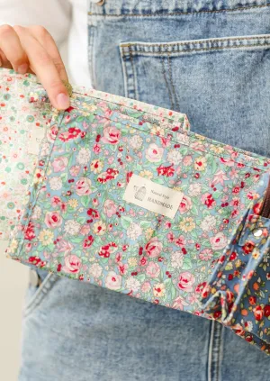 Blush and Mint Dainty Floral Cosmetic Bag - FINAL SALE