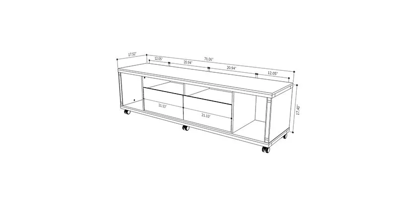 Cabrini TV Stand 1.8 in Black Gloss and Black Matte