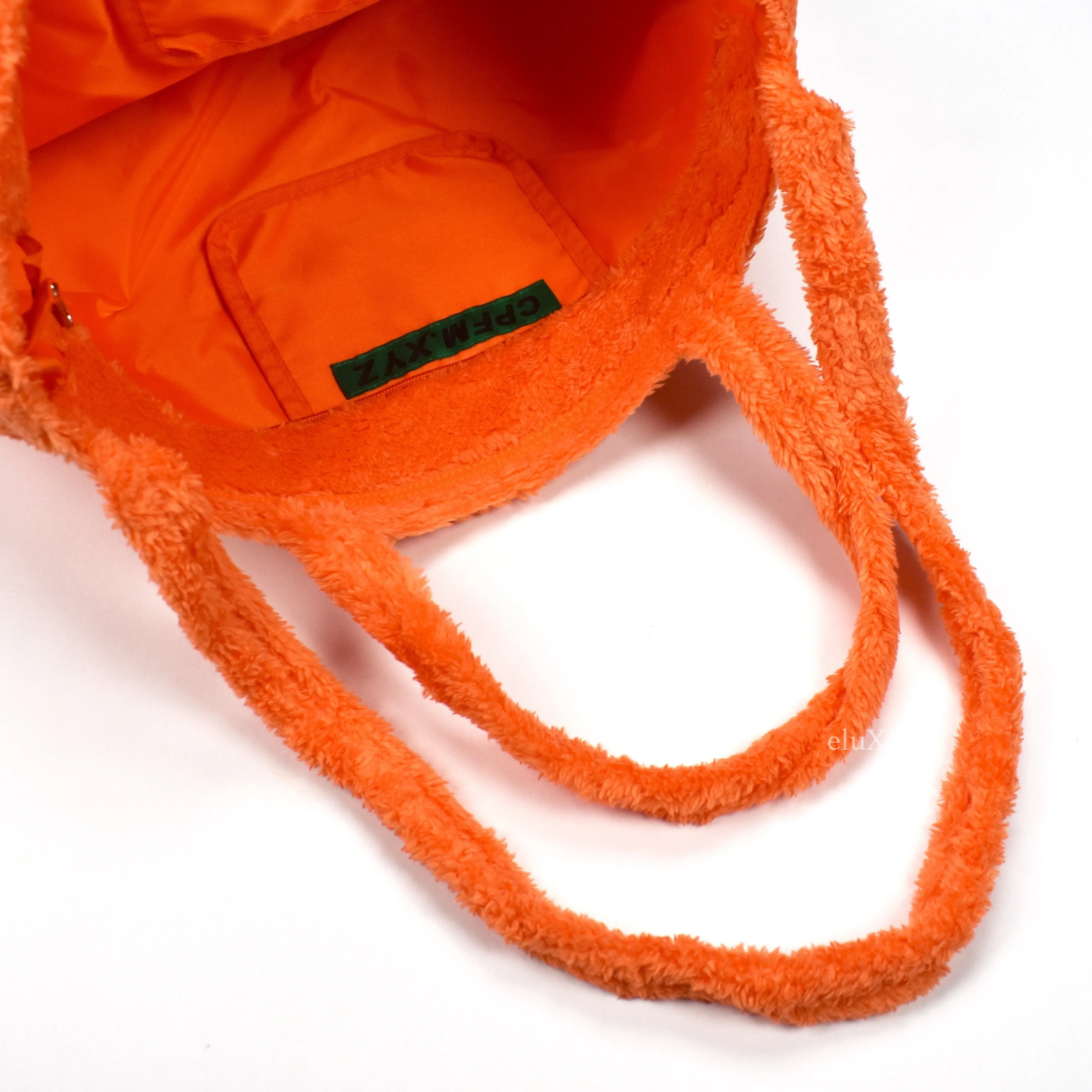 Cactus Plant Flea Market - Smiley Face Fur Tote Bag (Orange)