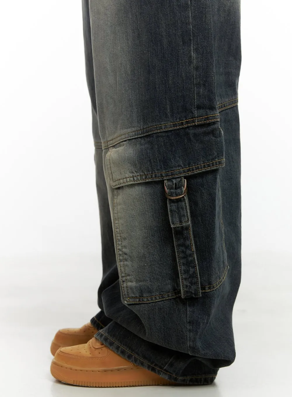 Capri Roomy Denim Cargo Jeans CS412