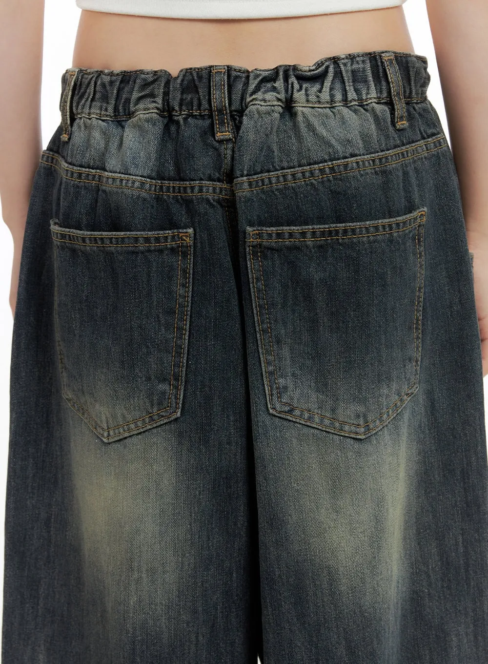 Capri Roomy Denim Cargo Jeans CS412