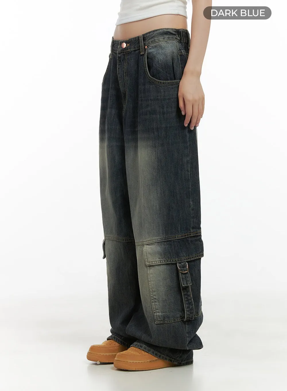 Capri Roomy Denim Cargo Jeans CS412