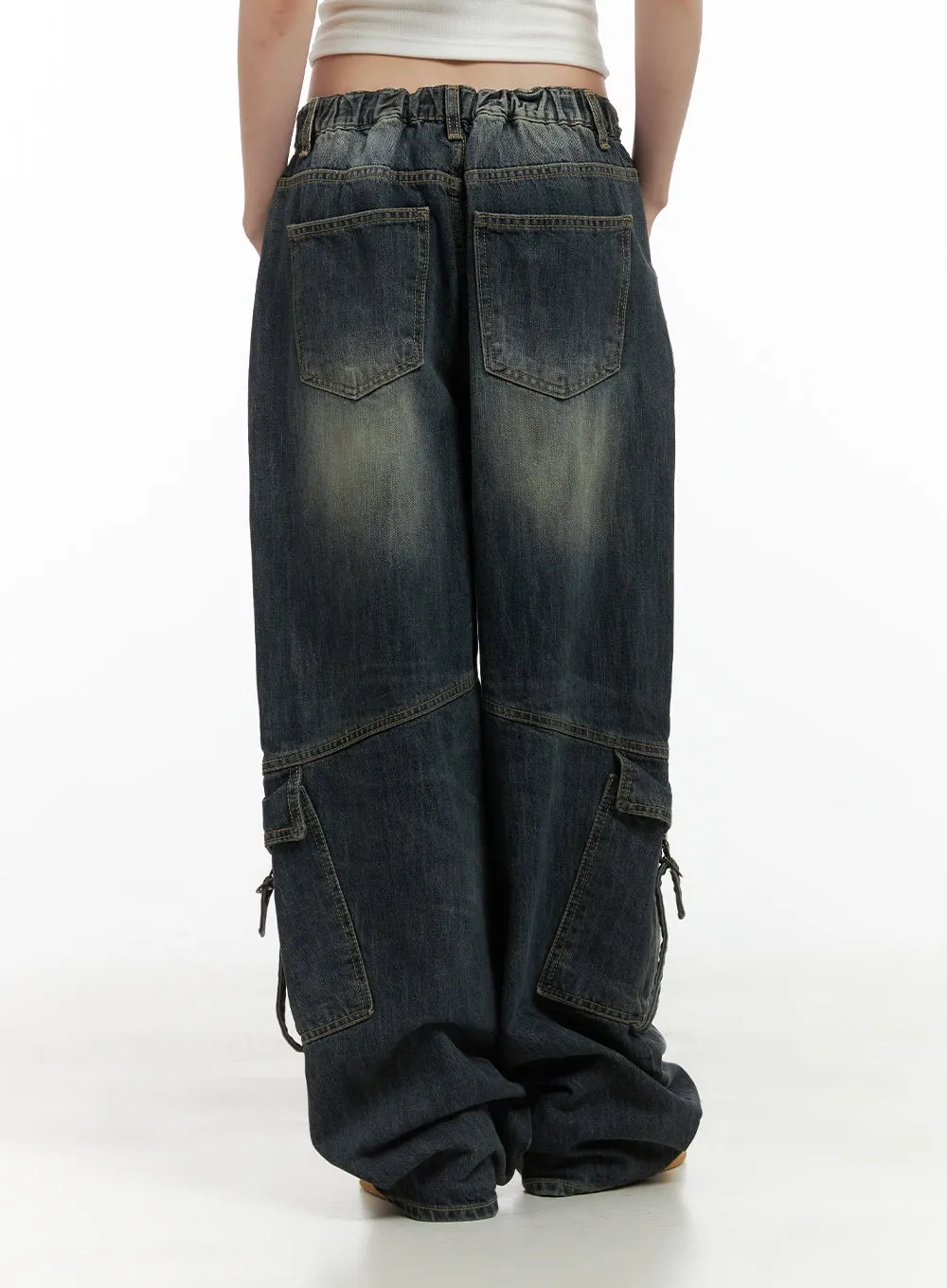 Capri Roomy Denim Cargo Jeans CS412