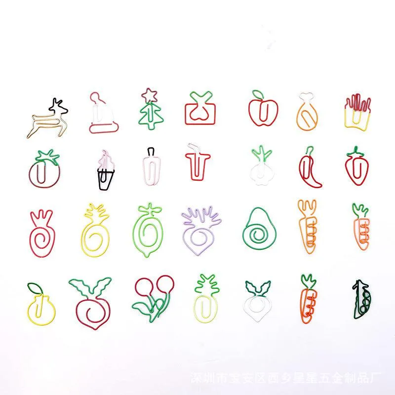 Cute shape metal paper clip vegetable and fruit paper clip animal paper clip