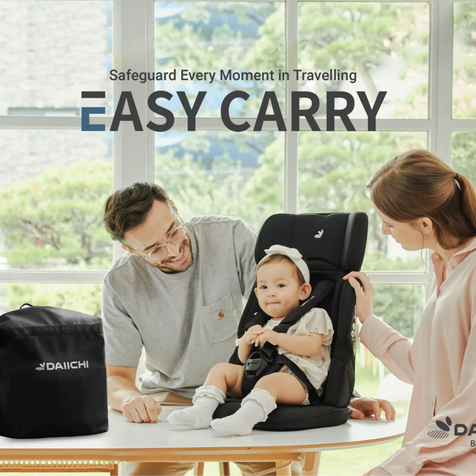 Daiichi Easy Carry 2 Portable Car Seat - Charcoal (1 Year Local Warranty)