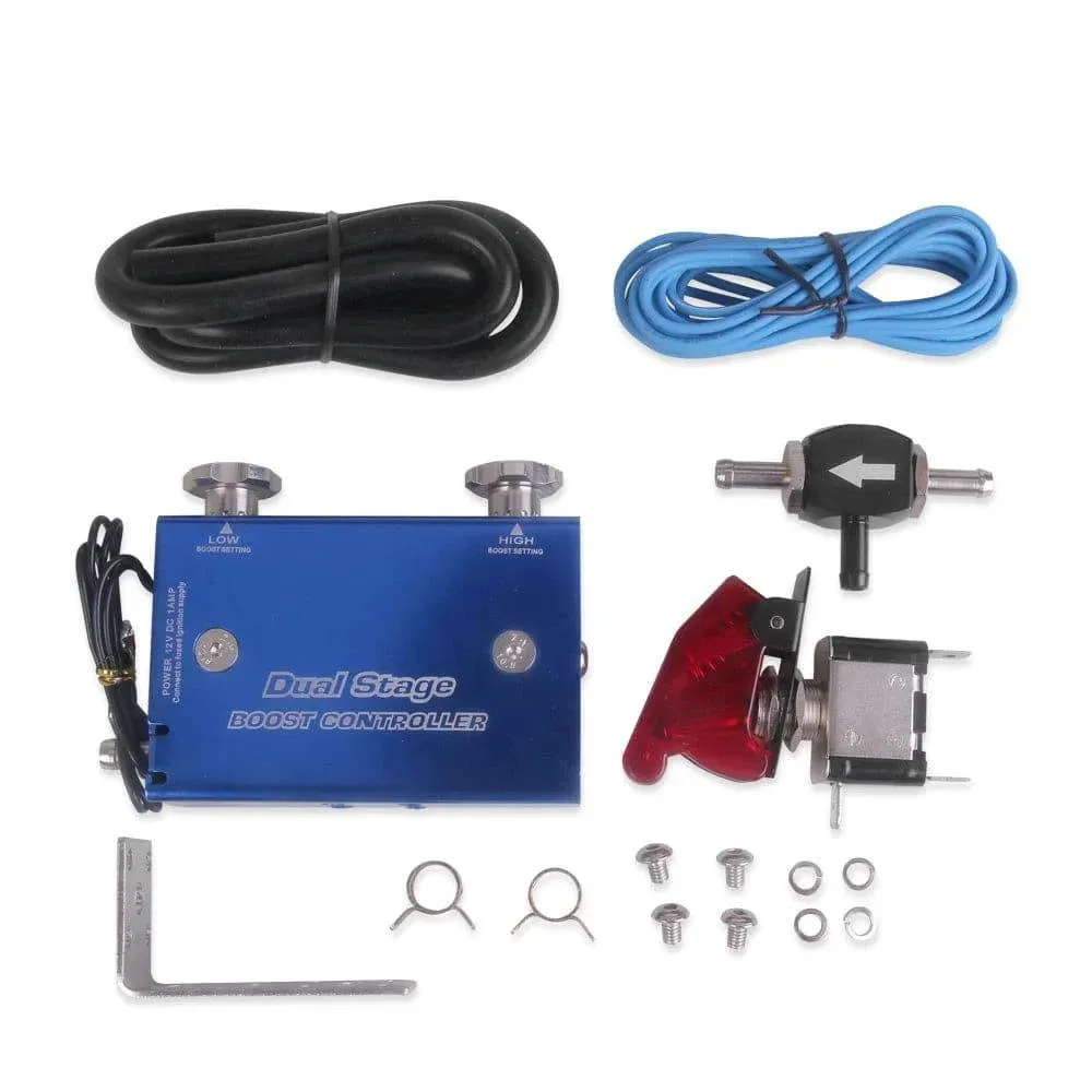 Dual Stage Electronic Turbo Boost Controller Turbocharger PSI Boost Controller Kit With Mounting Hardware And Toggle Switch