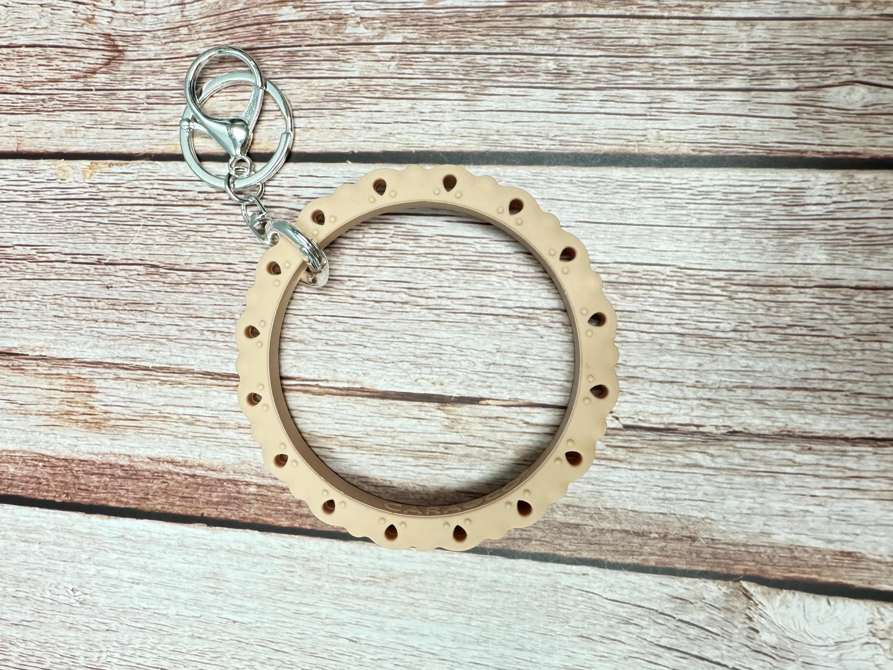 Elegant Silicone Bracelet Keychain - 3.5" Bracelet with Silver Plate Key Ring & Quick Release Clip (4 colours to choose from)