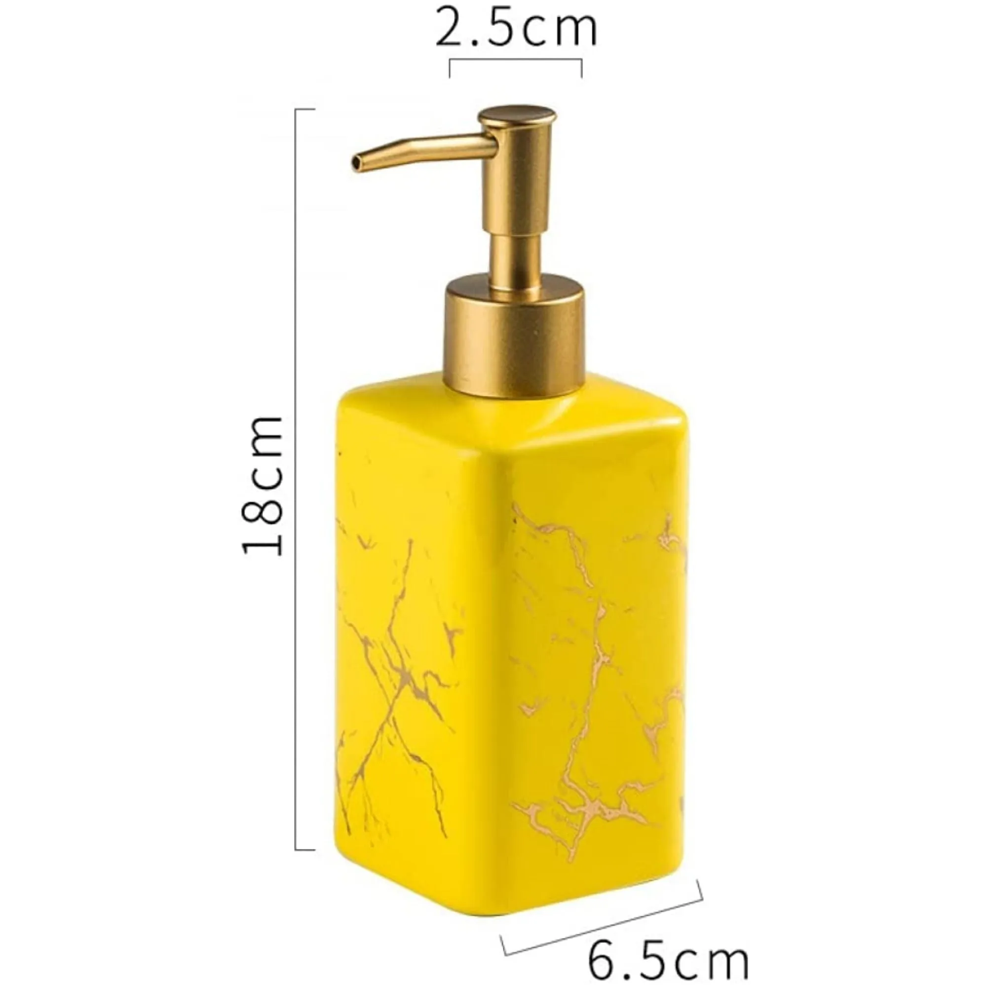 FabSeasons Yellow Matte Design Ceramic Soap Dispenser, 320ML