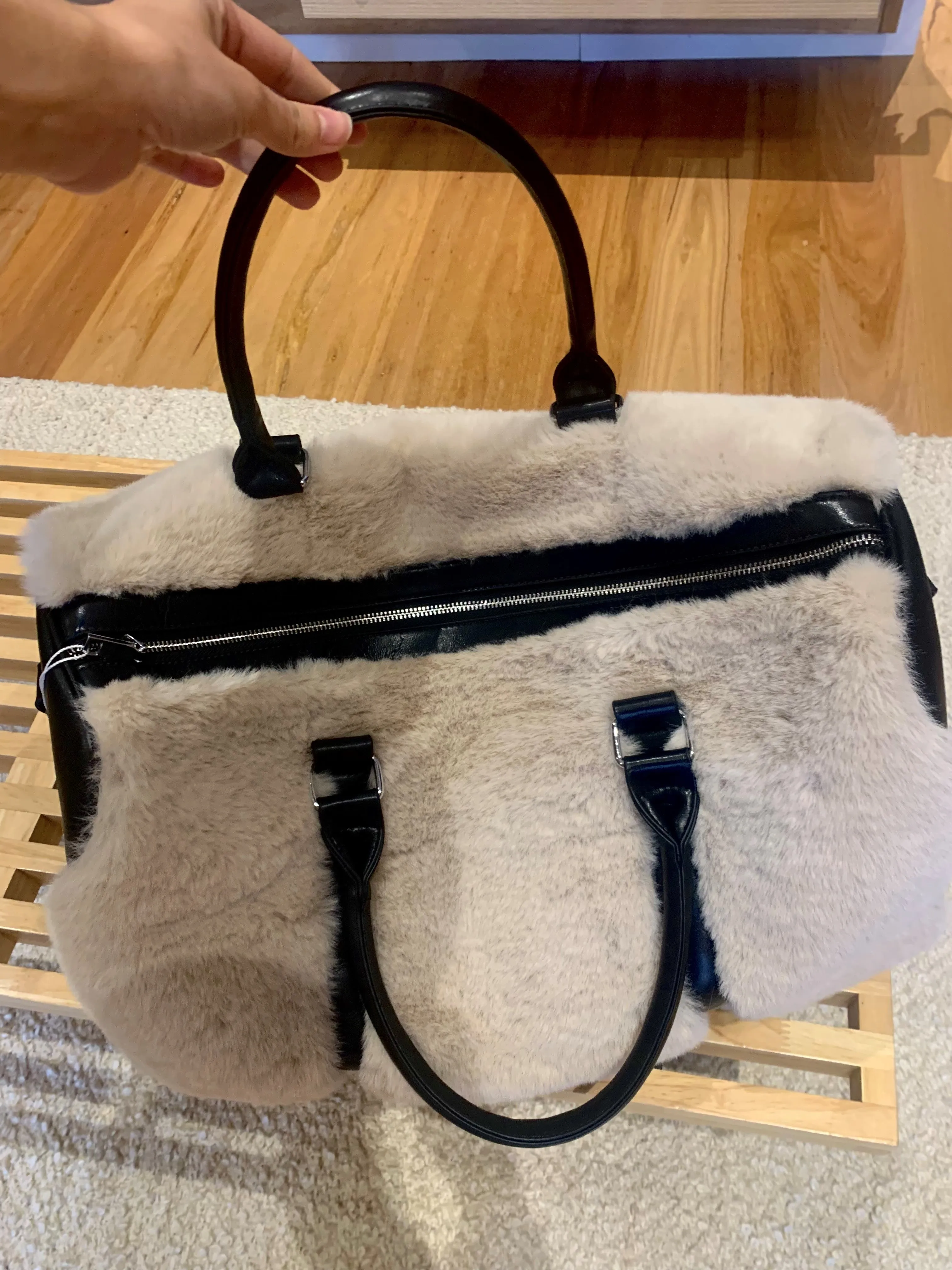 Faux Fur Overnight Bag