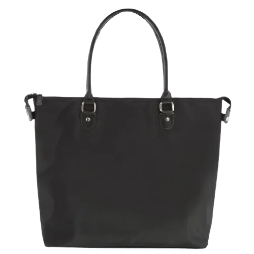 GABEE LEATHER BETH OVERNIGHT TOTE BLACK