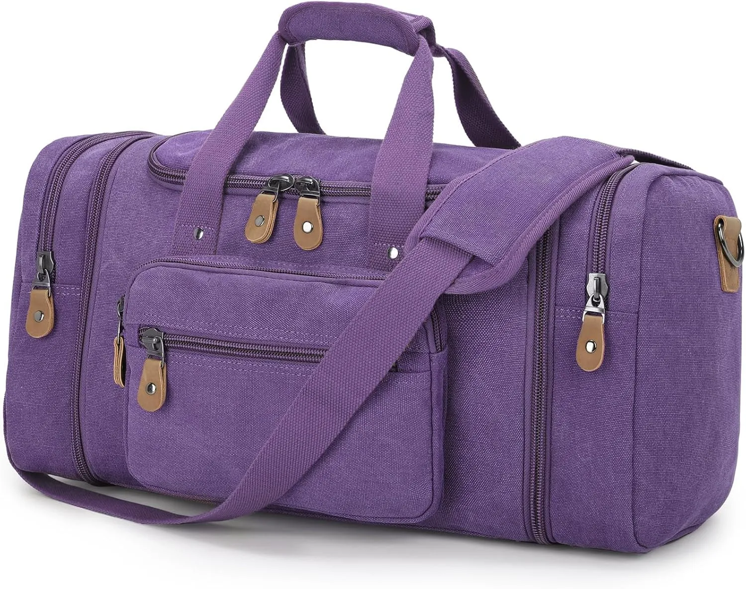 Gonex Canvas Duffle Bag for Travel 60L Duffel Overnight Weekend Bag(Coffee)