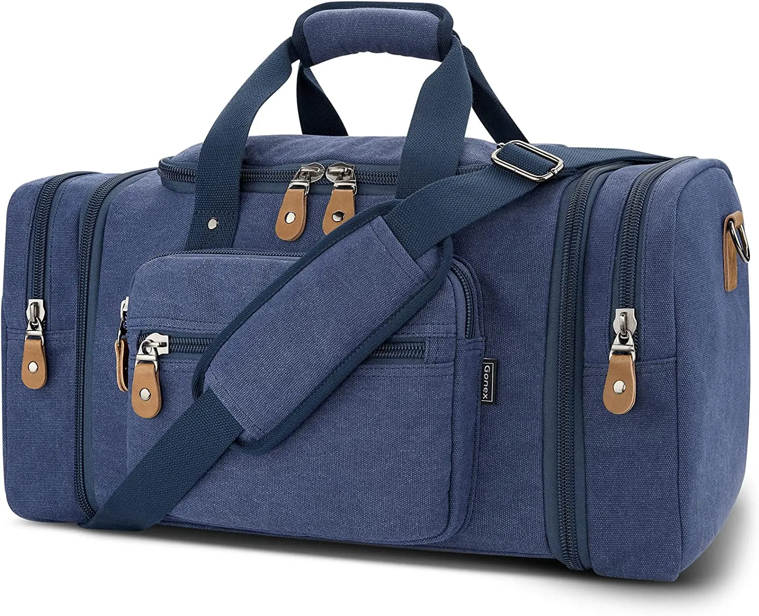Gonex Canvas Duffle Bag for Travel 60L Duffel Overnight Weekend Bag(Coffee)