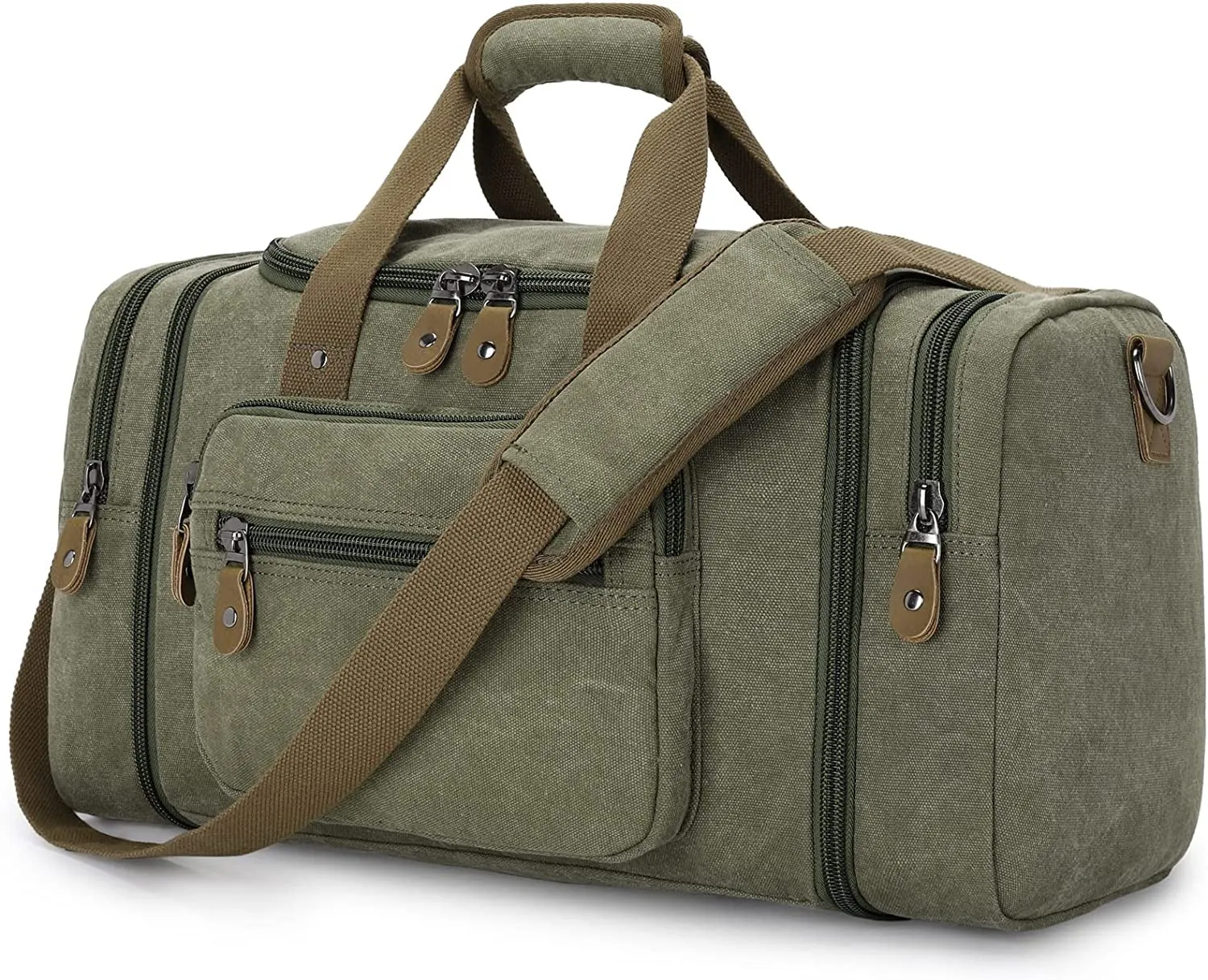 Gonex Canvas Duffle Bag for Travel 60L Duffel Overnight Weekend Bag(Coffee)