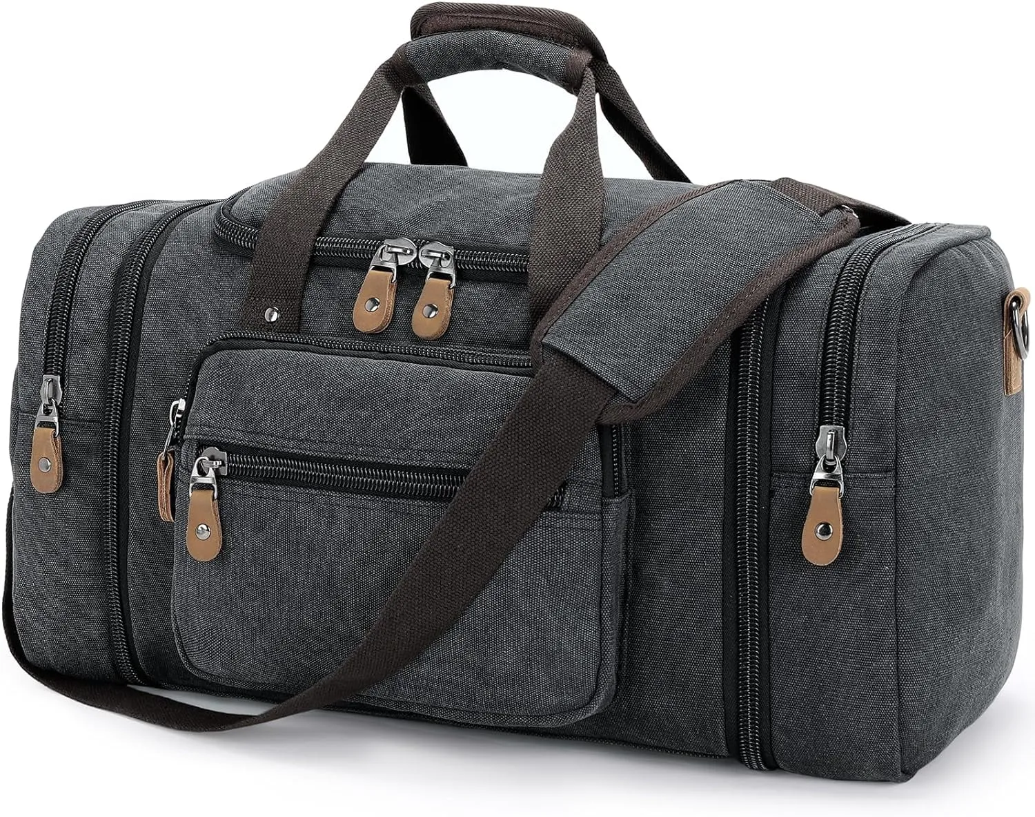 Gonex Canvas Duffle Bag for Travel 60L Duffel Overnight Weekend Bag(Coffee)