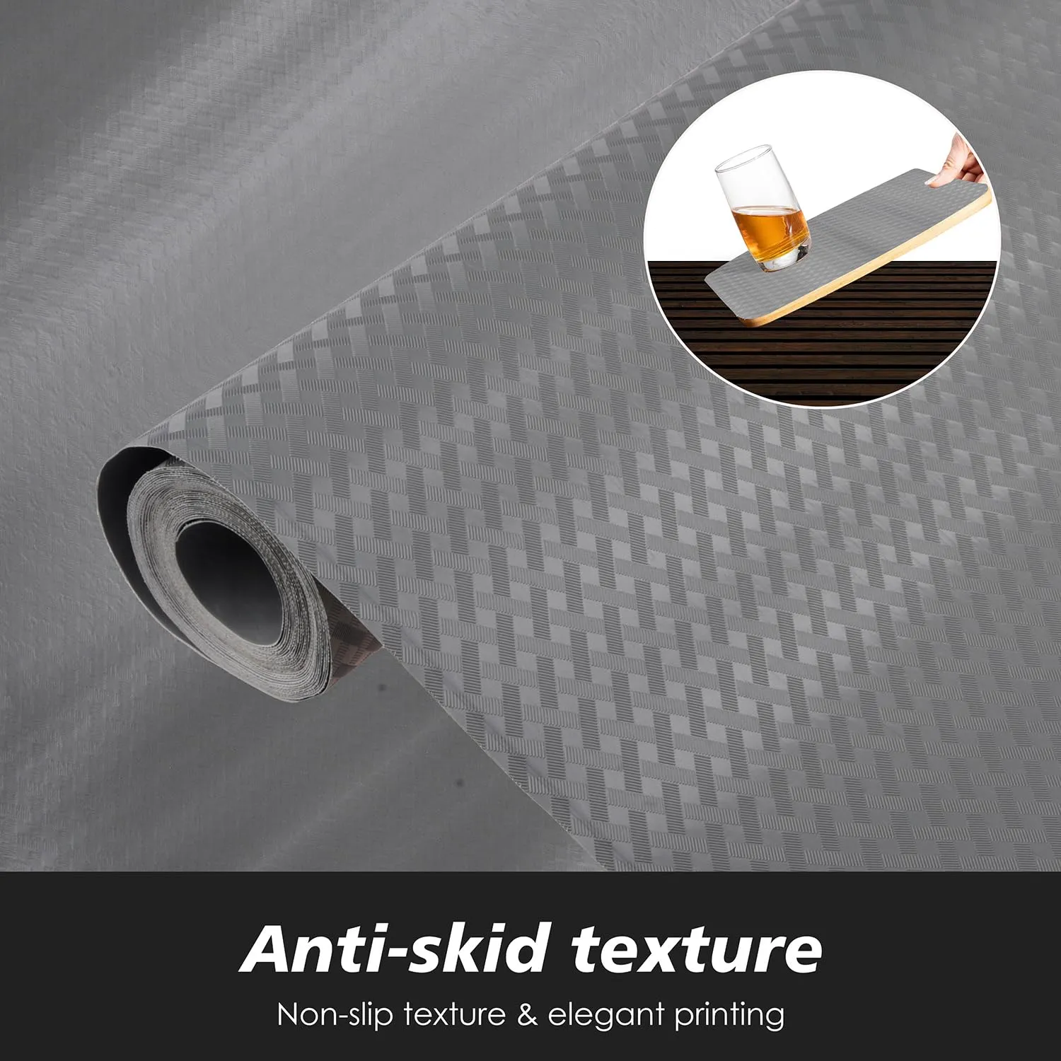 Heart Home Shelf Liner | Kitchen Cabinet Shelf Protector | Kitchen Liners for Cabinets and Drawers | Drawer Liner Mat | Self Check Shelf Liner Cabinet Mat | 1.5 MTR | Gray
