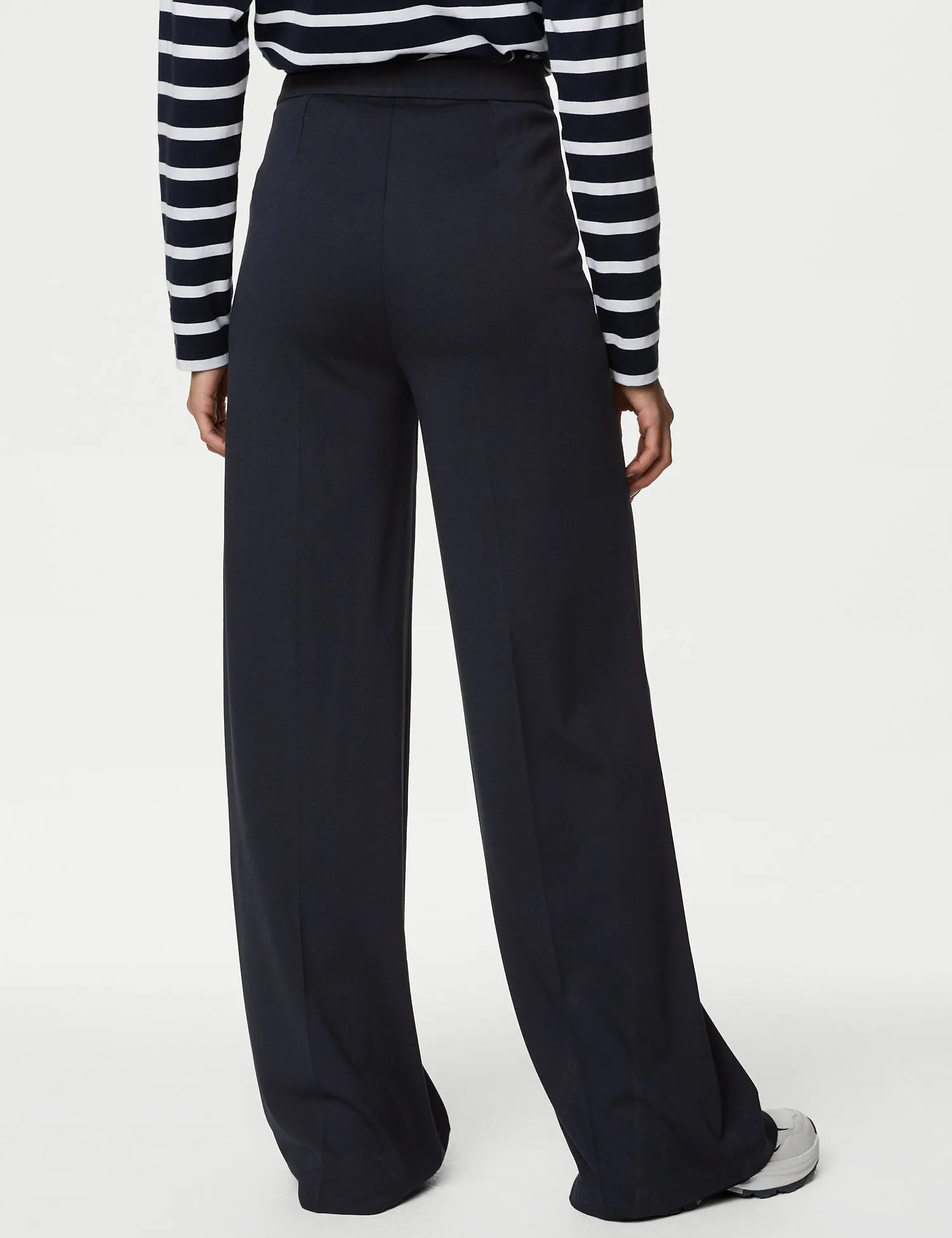 Jersey Wide Leg Trousers with Stretch