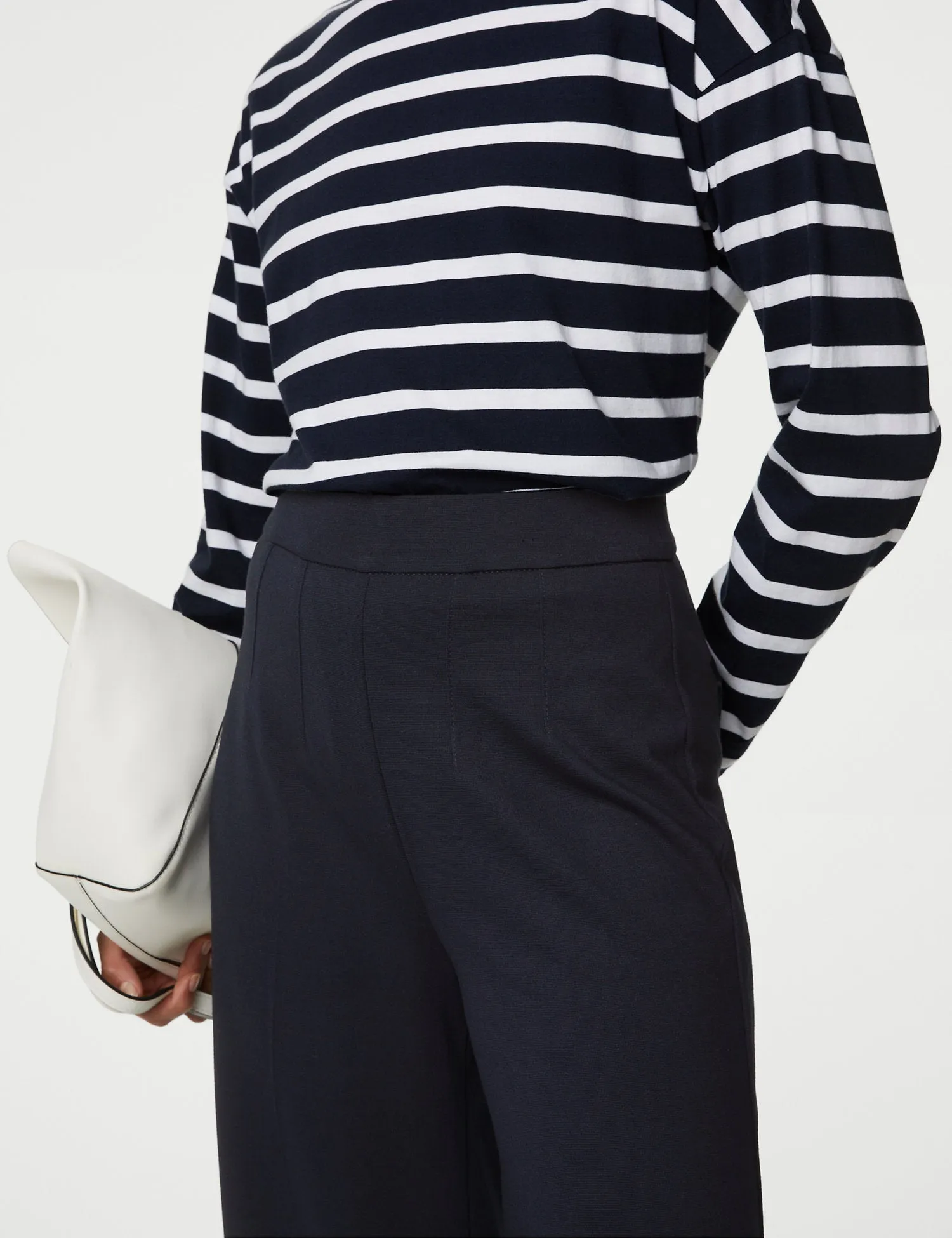 Jersey Wide Leg Trousers with Stretch