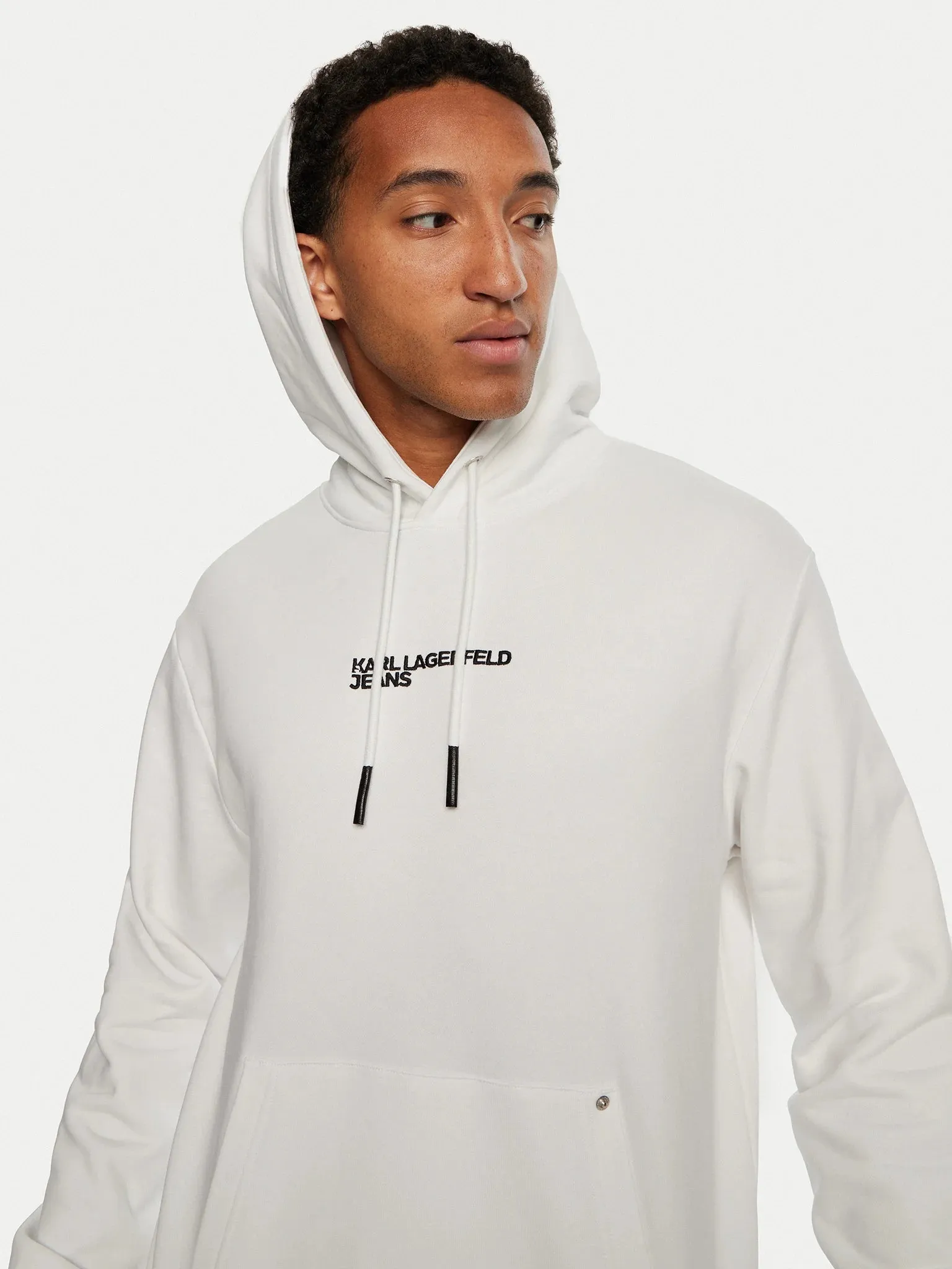Karl Lagerfeld Print Regular Fit Hoodie | White