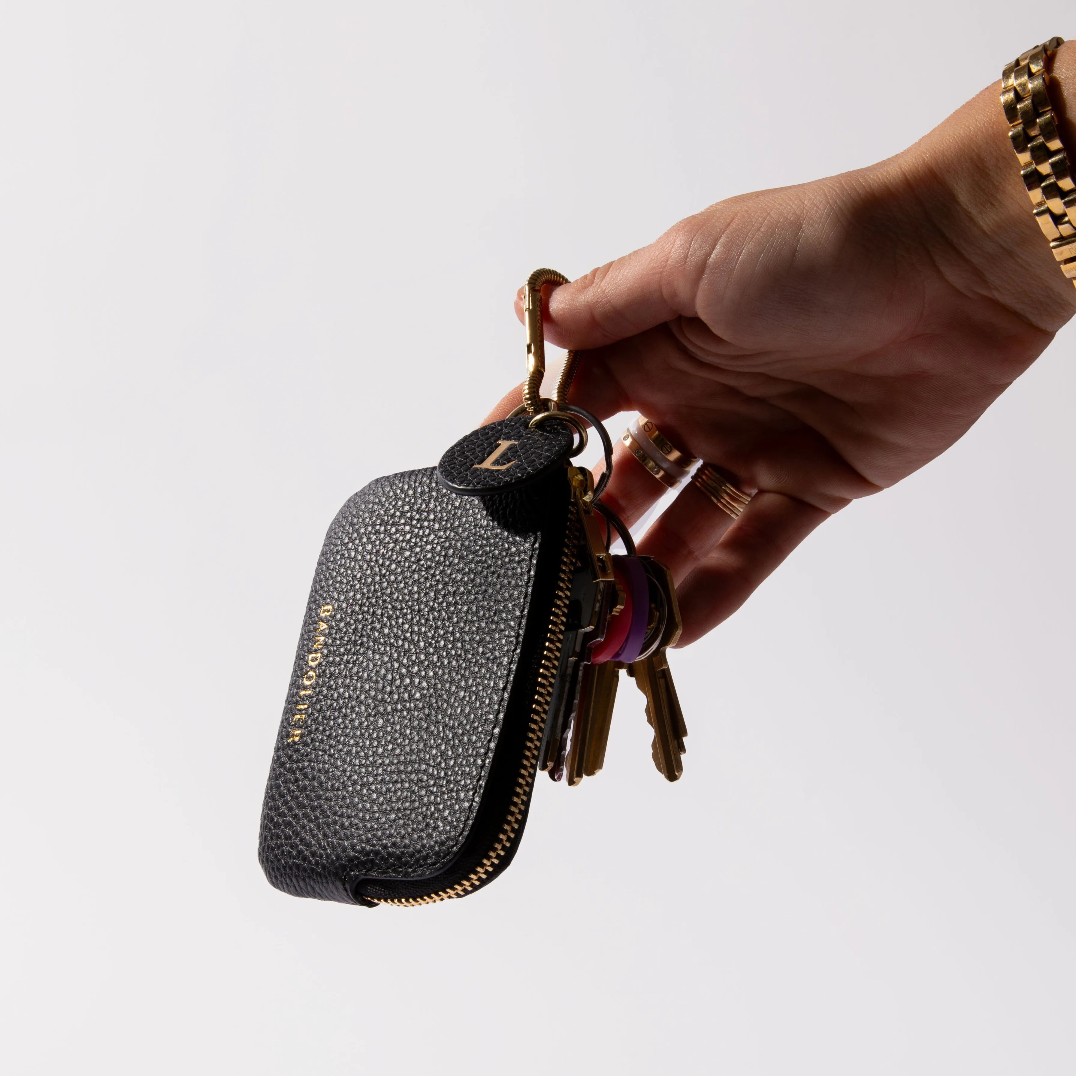 Key Zip Pouch - Black/Gold