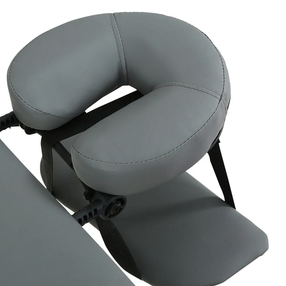 Massage Table 75cm 3 Fold Wooden Portable Beauty Therapy Bed Waxing Grey