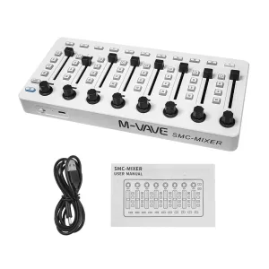 MIDI Controlle MIDI Mixing Console with 43 Buttons 8 Knobs 8 Push Buttons BT Connection Battery/Type-C MIDI Controller Mixer