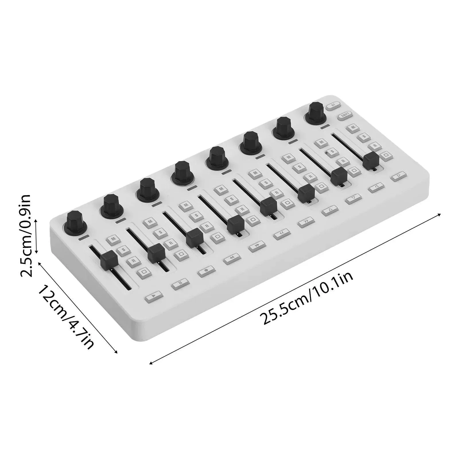 MIDI Controlle MIDI Mixing Console with 43 Buttons 8 Knobs 8 Push Buttons BT Connection Battery/Type-C MIDI Controller Mixer