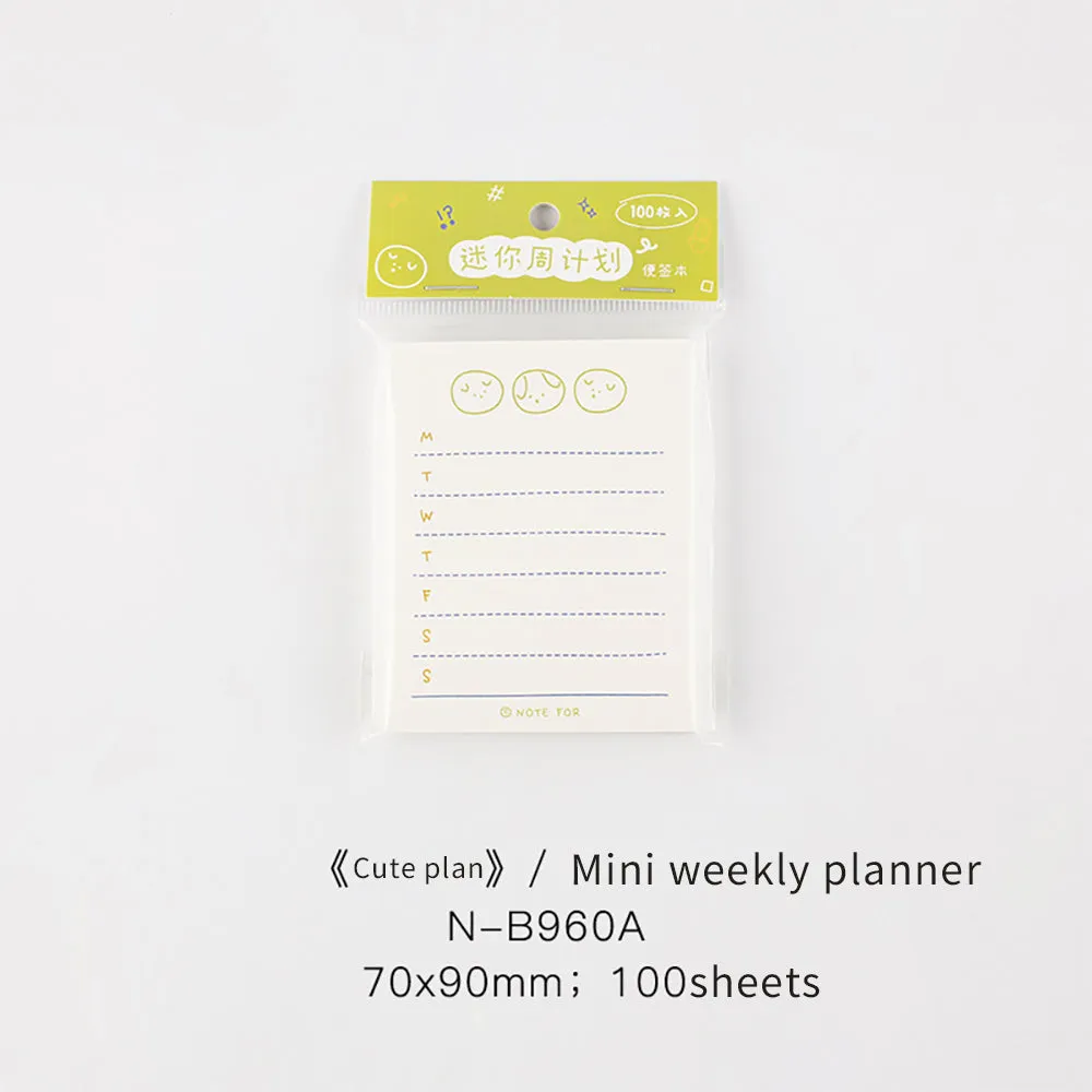 NOTE FOR note pad "Cute Plan" todo list plan check-in cute ins style handbook message pad note paper note pad to-do