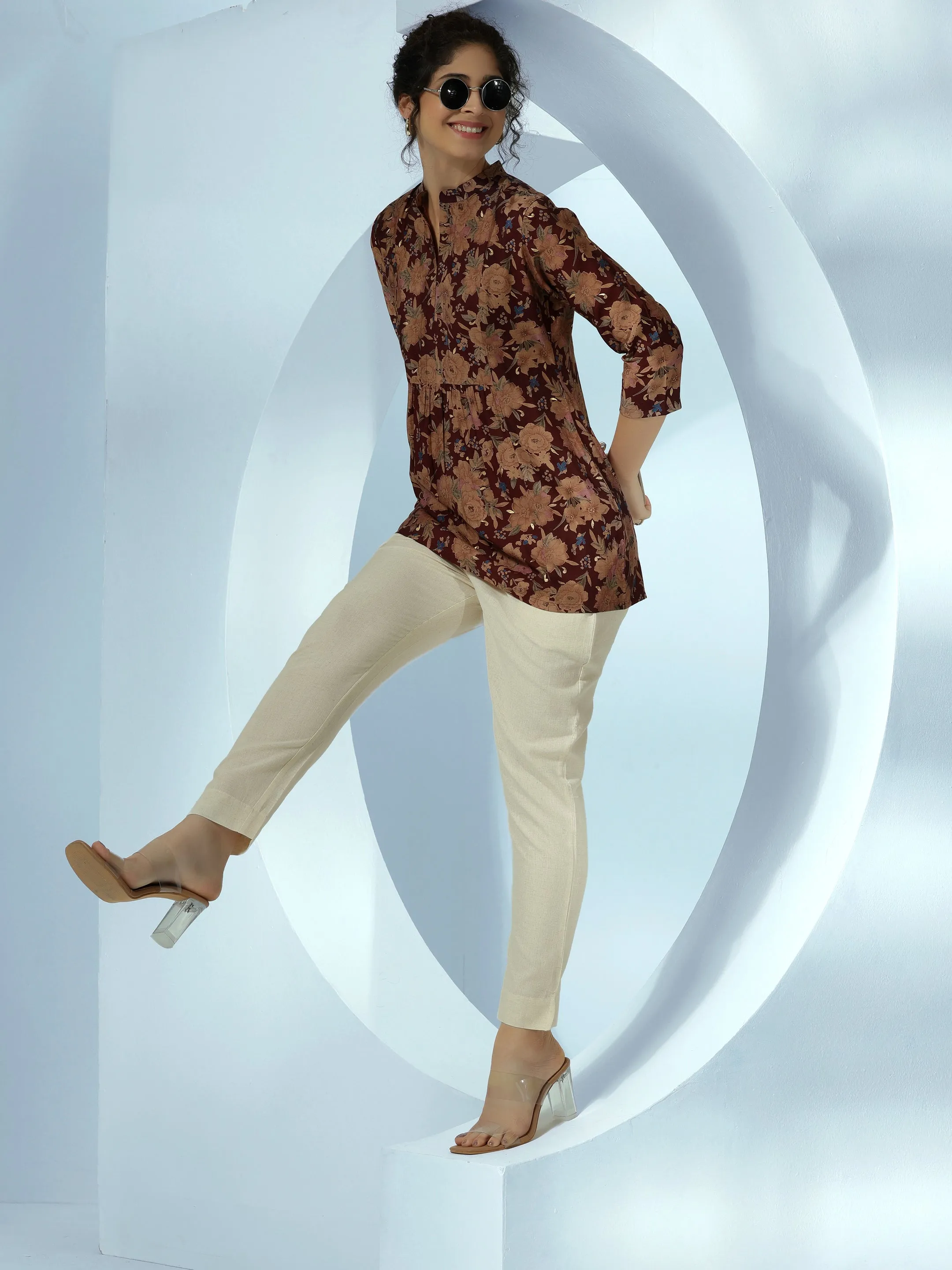 Off White Solid Cotton Straight Fit Trousers-PL1584
