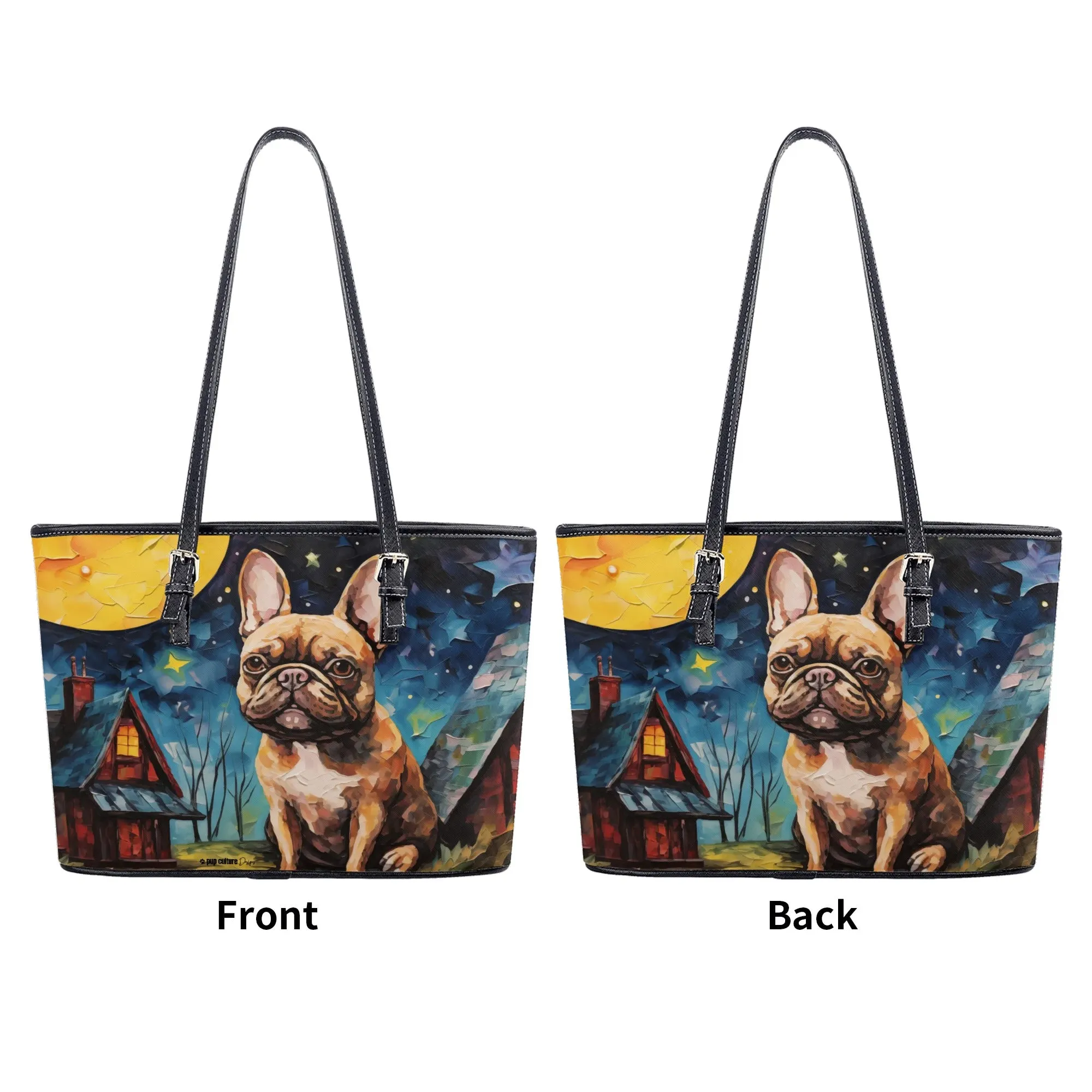 Original Frenchie Dog Art Durable Zipper Handbag