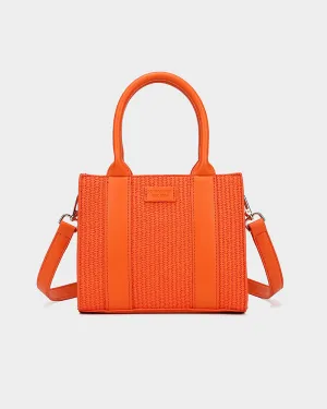 Pebble Leather Mini Tote Bag in Orange