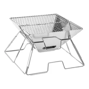 Portable Stainless Steel Foldable Charcoal Bbq Grill With Carry Bag T1-88