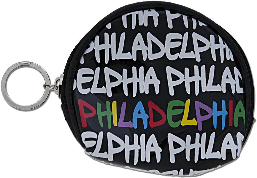 PUPH14 Robin Ruth Small Round Purse Philadelphia Black White Multi