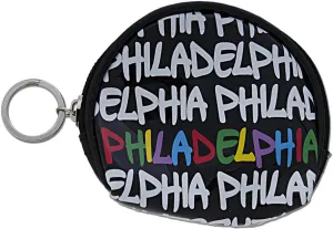 PUPH14 Robin Ruth Small Round Purse Philadelphia Black White Multi
