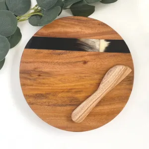 Round Cheese Board with Spreader