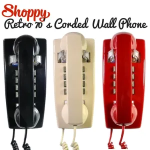 Shoppy Retro 70's Corded Wall Phone