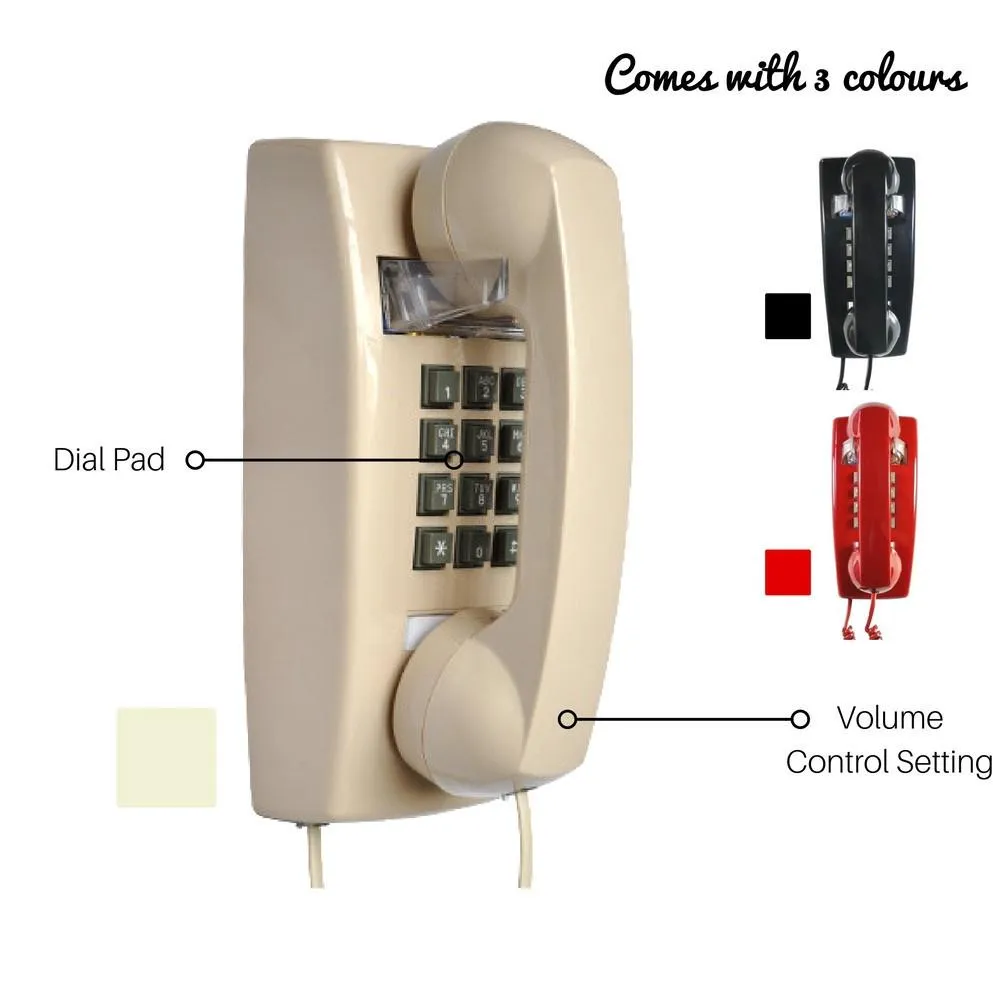 Shoppy Retro 70's Corded Wall Phone