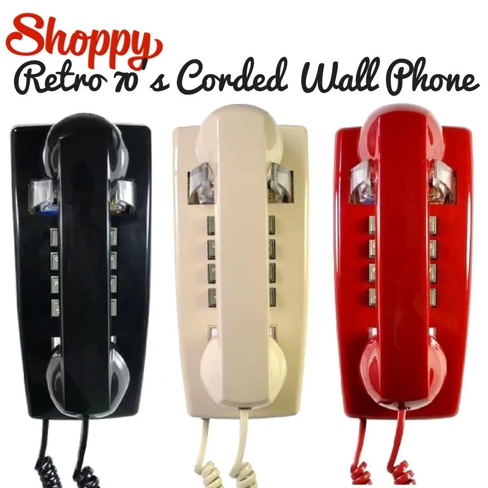 Shoppy Retro 70's Corded Wall Phone