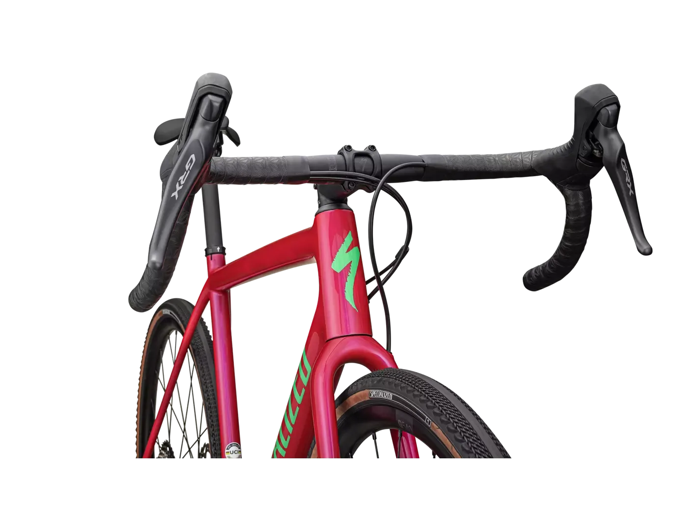 SPECIALIZED Crux Comp Complete Gravel Bike Shimano GRX - GLOSS VIVID PINK/ELECTRIC GREEN