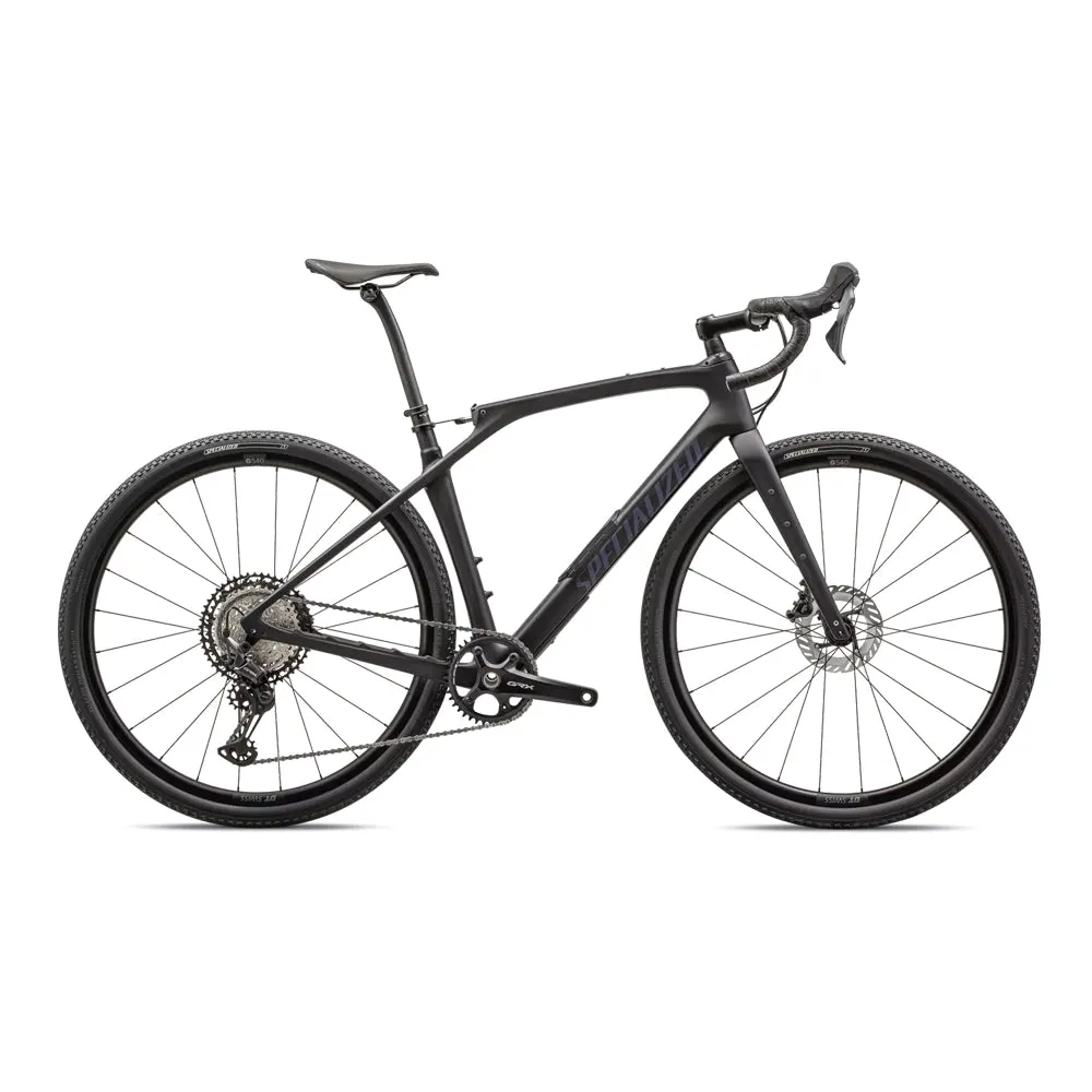SPECIALIZED Diverge STR Comp Complete Gravel Bike Shimano GRX - SATIN METALLIC MIDNIGHT SHADOW/VIOLET GHOST PEARL