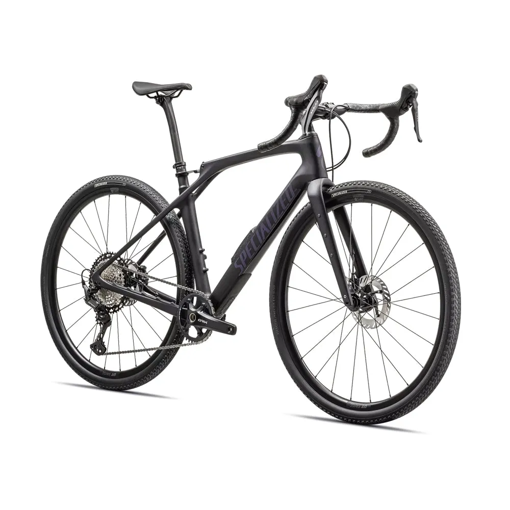 SPECIALIZED Diverge STR Comp Complete Gravel Bike Shimano GRX - SATIN METALLIC MIDNIGHT SHADOW/VIOLET GHOST PEARL