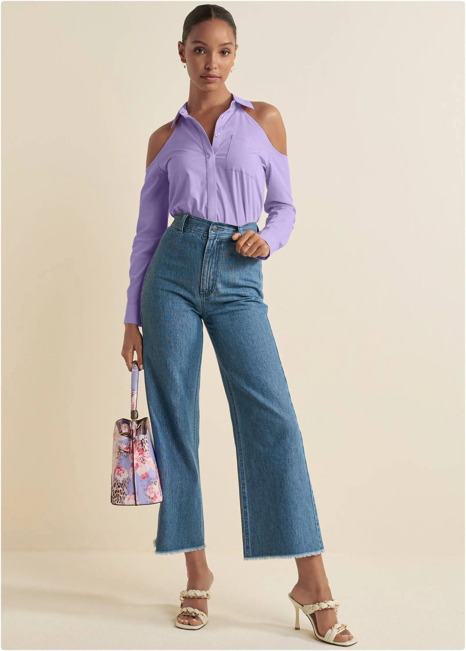 Structured Everyday Handbag - Purple Multi