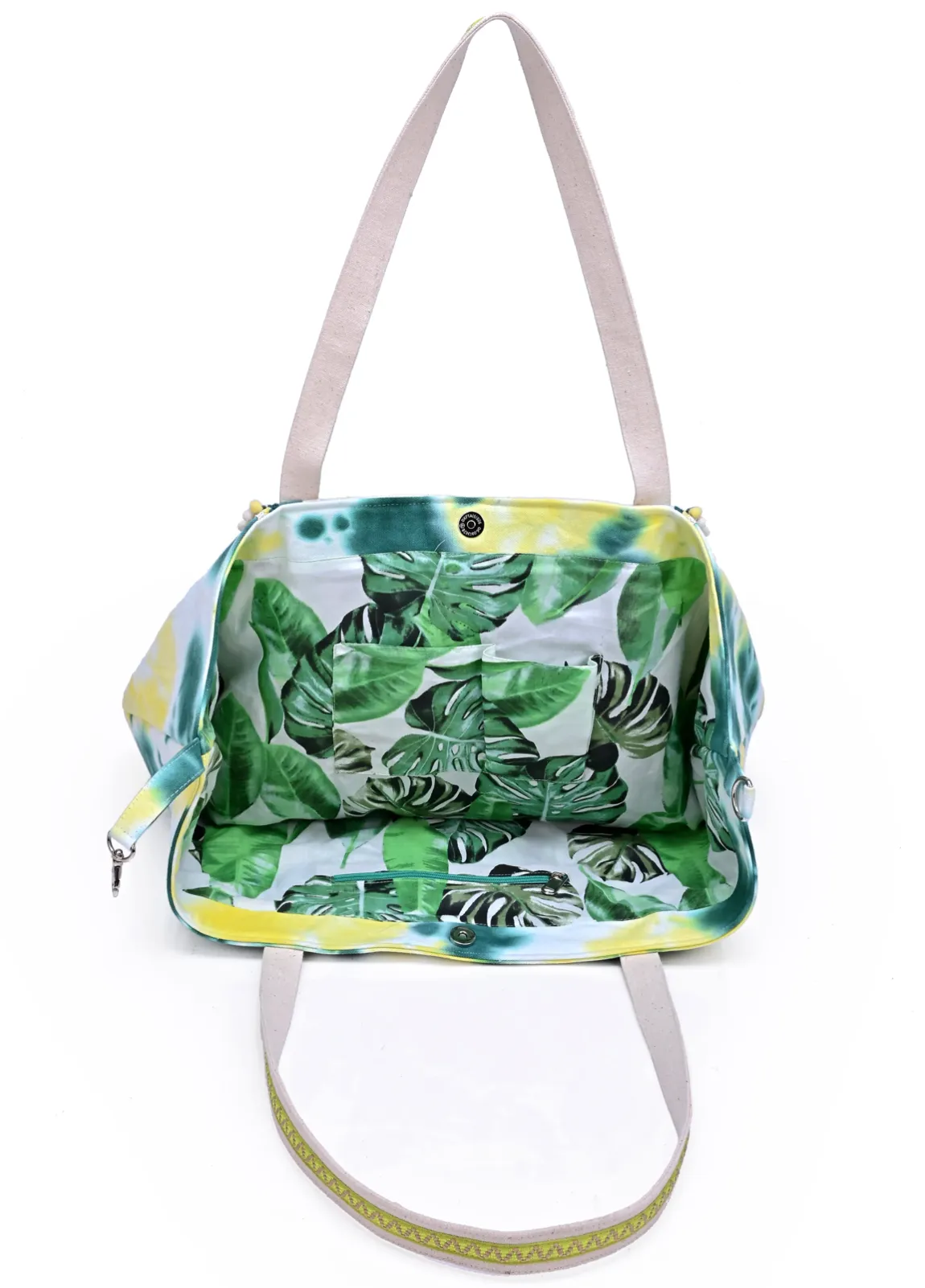 Tropical Leaf Tie Dye Tote