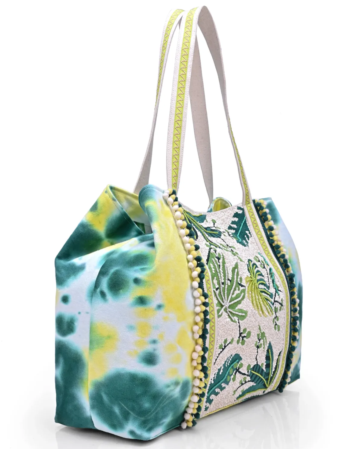 Tropical Leaf Tie Dye Tote